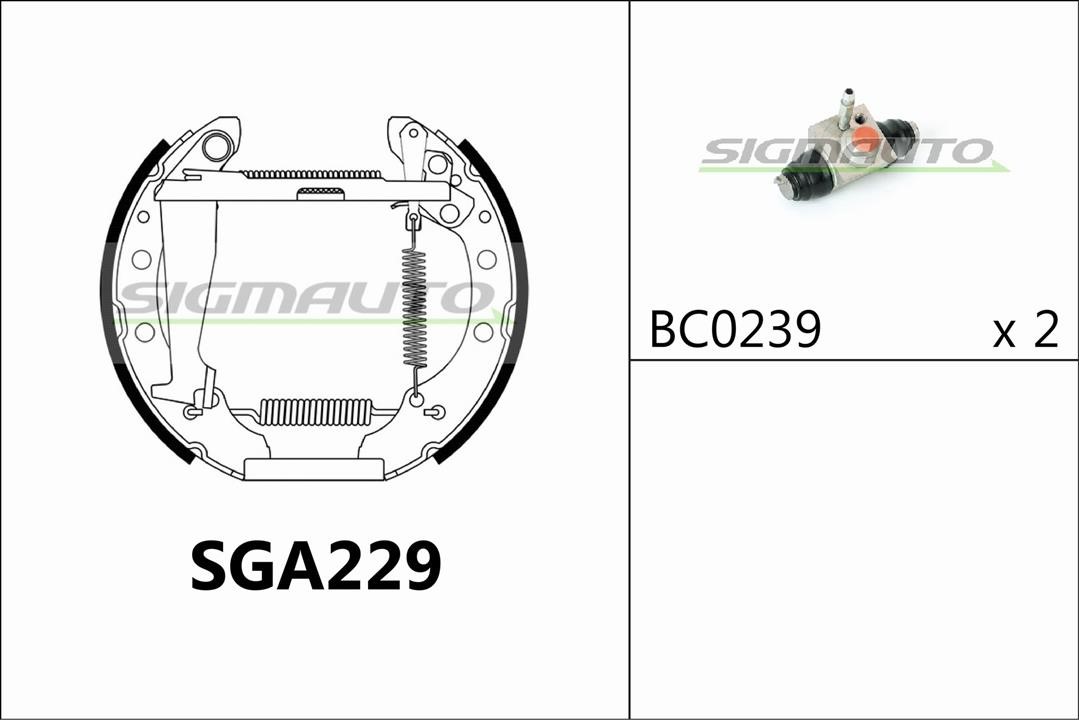 Sigmauto SGA229 Колодки гальмівні барабанні, комплект SGA229: Купити в Україні - Добра ціна на EXIST.UA!