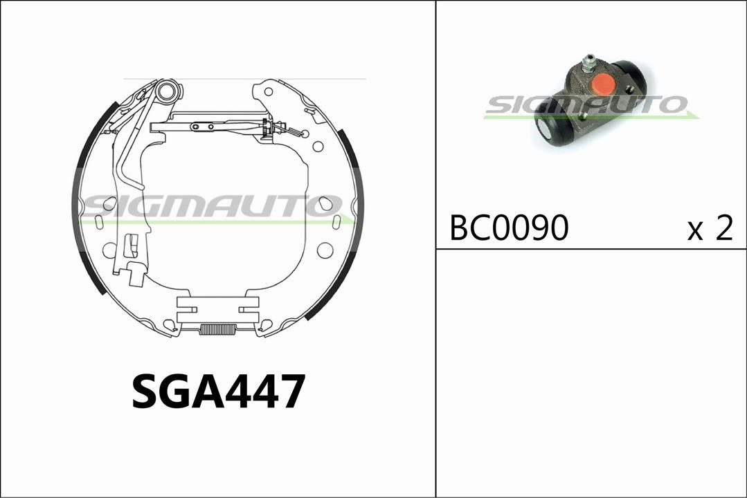 Sigmauto SGA447 Колодки гальмівні барабанні, комплект SGA447: Купити в Україні - Добра ціна на EXIST.UA!