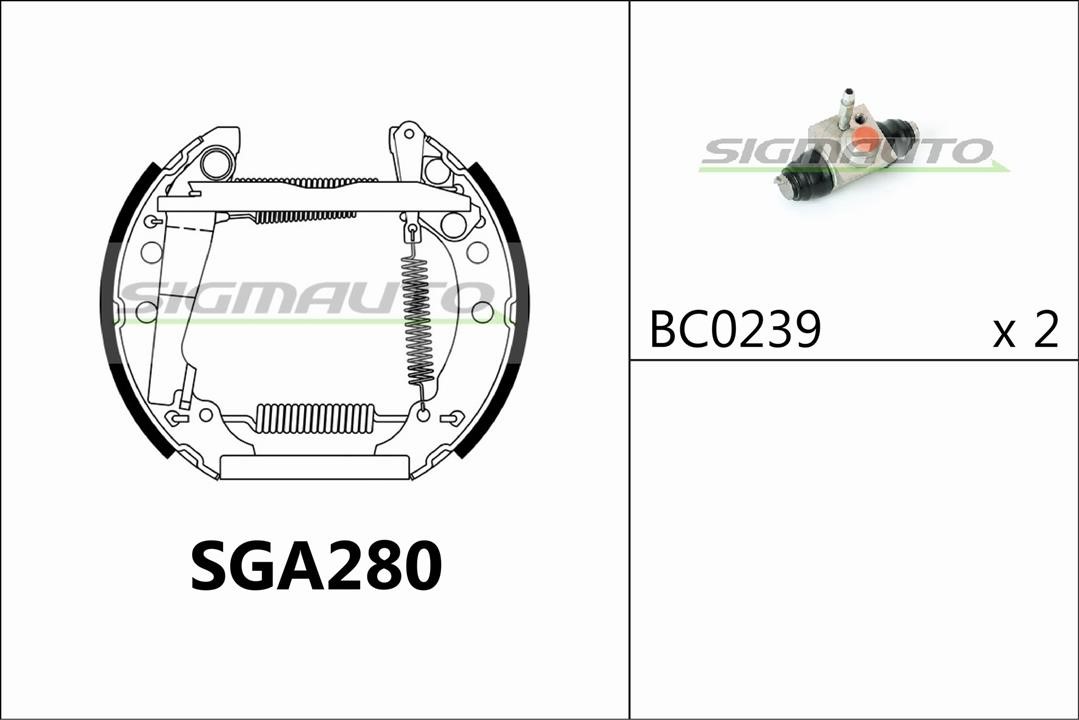 Sigmauto SGA280 Колодки гальмівні барабанні, комплект SGA280: Купити в Україні - Добра ціна на EXIST.UA!