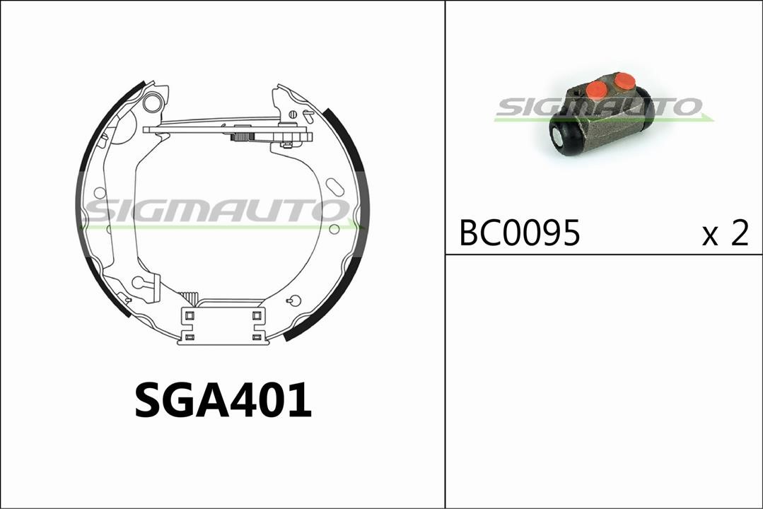 Sigmauto SGA401 Колодки гальмівні барабанні, комплект SGA401: Приваблива ціна - Купити в Україні на EXIST.UA!