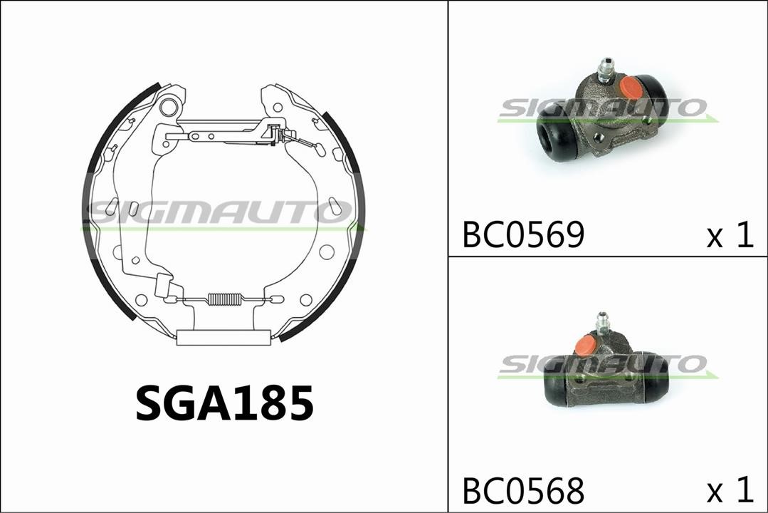 Sigmauto SGA185 Колодки гальмівні барабанні, комплект SGA185: Купити в Україні - Добра ціна на EXIST.UA!