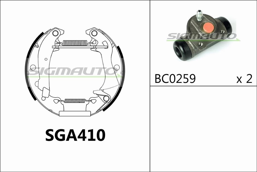 Sigmauto SGA410 Колодки гальмівні барабанні, комплект SGA410: Купити в Україні - Добра ціна на EXIST.UA!