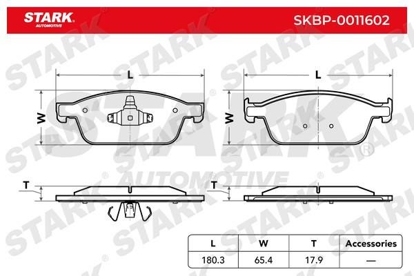 Stark SKBP-0011602 Гальмівні колодки, комплект SKBP0011602: Приваблива ціна - Купити в Україні на EXIST.UA!