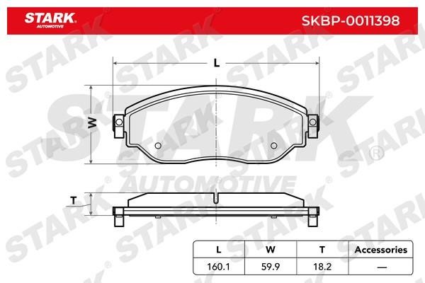 Stark SKBP-0011398 Гальмівні колодки, комплект SKBP0011398: Купити в Україні - Добра ціна на EXIST.UA!