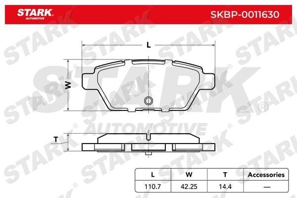 Stark SKBP-0011630 Гальмівні колодки, комплект SKBP0011630: Приваблива ціна - Купити в Україні на EXIST.UA!