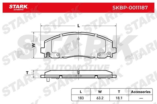 Stark SKBP-0011187 Гальмівні колодки, комплект SKBP0011187: Приваблива ціна - Купити в Україні на EXIST.UA!