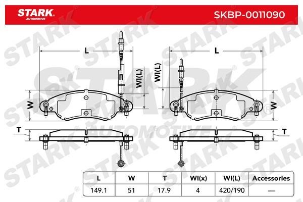 Stark SKBP-0011090 Гальмівні колодки, комплект SKBP0011090: Купити в Україні - Добра ціна на EXIST.UA!