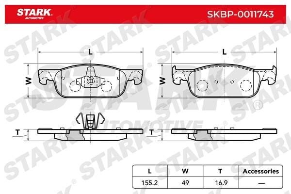 Stark SKBP-0011743 Гальмівні колодки, комплект SKBP0011743: Купити в Україні - Добра ціна на EXIST.UA!