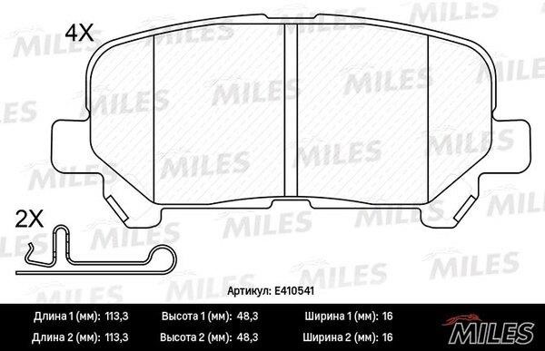 Miles E410541 Гальмівні колодки, комплект E410541: Приваблива ціна - Купити в Україні на EXIST.UA!