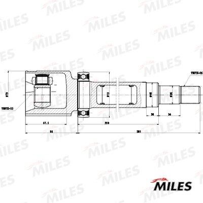 Miles GA12078 Шарнір, приводний вал GA12078: Купити в Україні - Добра ціна на EXIST.UA!