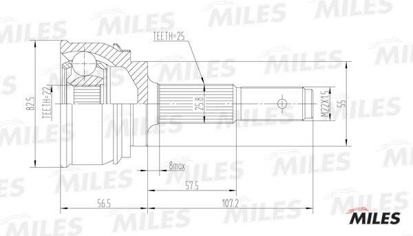 Miles GA20282 Шарнір рівних кутових швидкостей (ШРКШ) GA20282: Купити в Україні - Добра ціна на EXIST.UA!