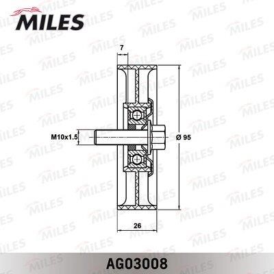 Miles AG03008 Ролик обвідний ременя поліклинового (приводного) AG03008: Купити в Україні - Добра ціна на EXIST.UA!