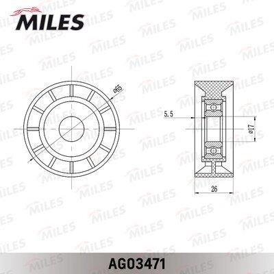 Miles AG03471 Ролик обвідний ременя поліклинового (приводного) AG03471: Купити в Україні - Добра ціна на EXIST.UA!
