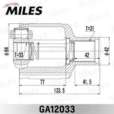 Miles GA12033 Шарнір, приводний вал GA12033: Купити в Україні - Добра ціна на EXIST.UA!