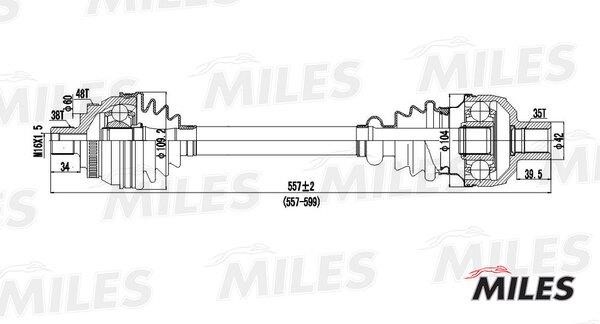 Miles GC02136 Вал привідний GC02136: Купити в Україні - Добра ціна на EXIST.UA!