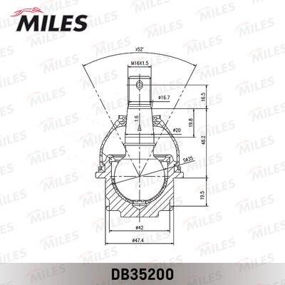 Опора кульова Miles DB35200
