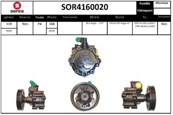 StartCar SOR4160020 Насос гідропідсилювача керма SOR4160020: Купити в Україні - Добра ціна на EXIST.UA!
