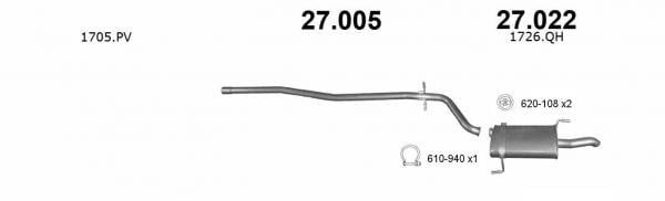 Izawit 27.005 Труба глушника 27005: Купити в Україні - Добра ціна на EXIST.UA!