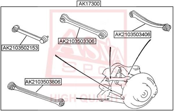 Asva AK17300 Комплект важелів AK17300: Купити в Україні - Добра ціна на EXIST.UA!