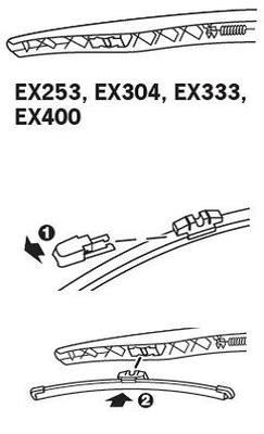 Щітка склоочисника безкаркасна задня Trico ExactFit Rear 250 мм (10&quot;) Trico EX253