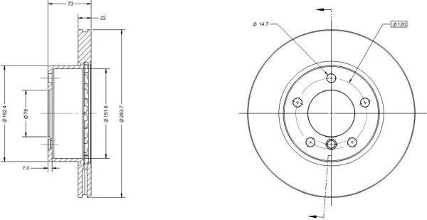 Remy RAD1206C Диск гальмівний передній вентильований RAD1206C: Купити в Україні - Добра ціна на EXIST.UA!