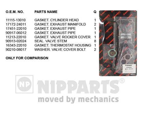 Nipparts J1242095 Прокладки ГБЦ, комплект J1242095: Купити в Україні - Добра ціна на EXIST.UA!