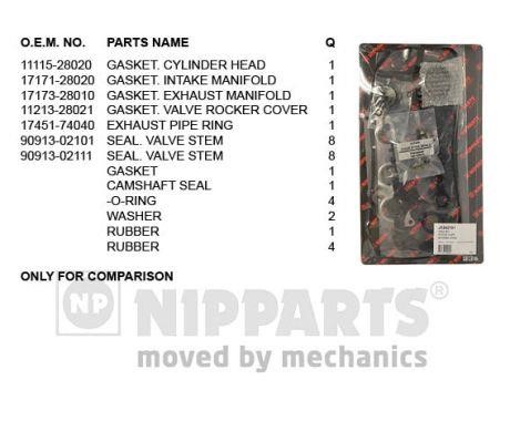 Nipparts J1242191 Прокладки ГБЦ, комплект J1242191: Купити в Україні - Добра ціна на EXIST.UA!