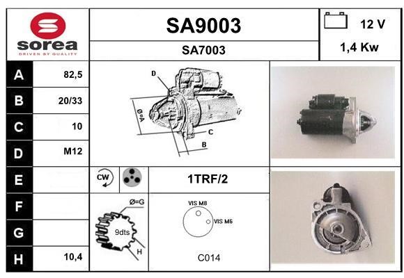 SNRA SA9003 Стартер SA9003: Купити в Україні - Добра ціна на EXIST.UA!