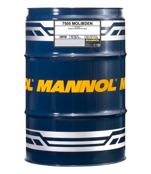 Mannol MN7505-60 Моторна олива MANNOL 7505 Molibden 10W-40 API SN/CH-4, 60 л MN750560: Приваблива ціна - Купити в Україні на EXIST.UA!