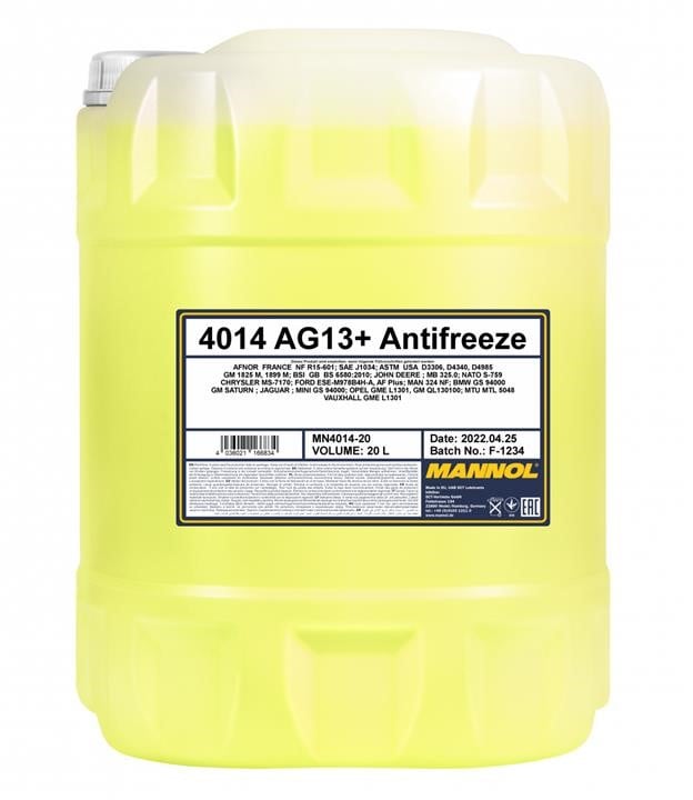 Mannol MN4014-20 Антифриз MANNOL Antifreeze Advanced 4014 AG13+ жовтий, готовий до застосування -40C, 20 л MN401420: Приваблива ціна - Купити в Україні на EXIST.UA!