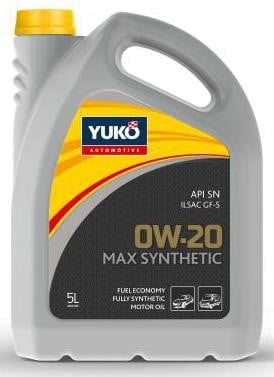 Yuko 4823110400920 Моторна олива Yuko Max Synthetic 0W-20, 5л 4823110400920: Купити в Україні - Добра ціна на EXIST.UA!