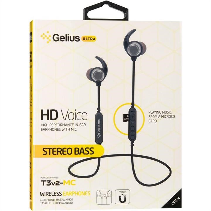 Stereo Bluetooth Headset Gelius Ultra T3v2-MC Grey with memory card Gelius 00000074829
