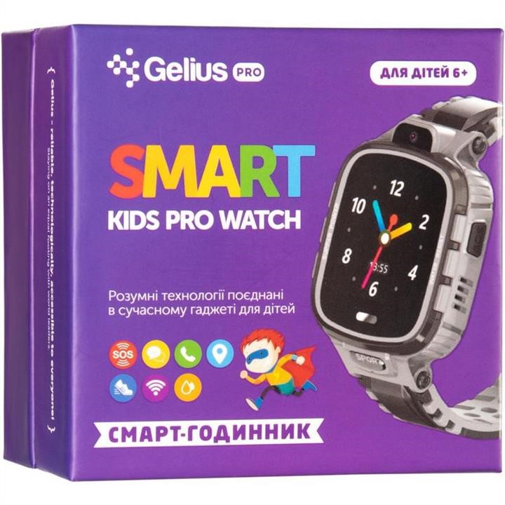 Gelius Дитячий розумний годинник з GPS трекером Gelius Pro GP-PK001 (PRO KID) Black&#x2F;Silver (12 міс) – ціна