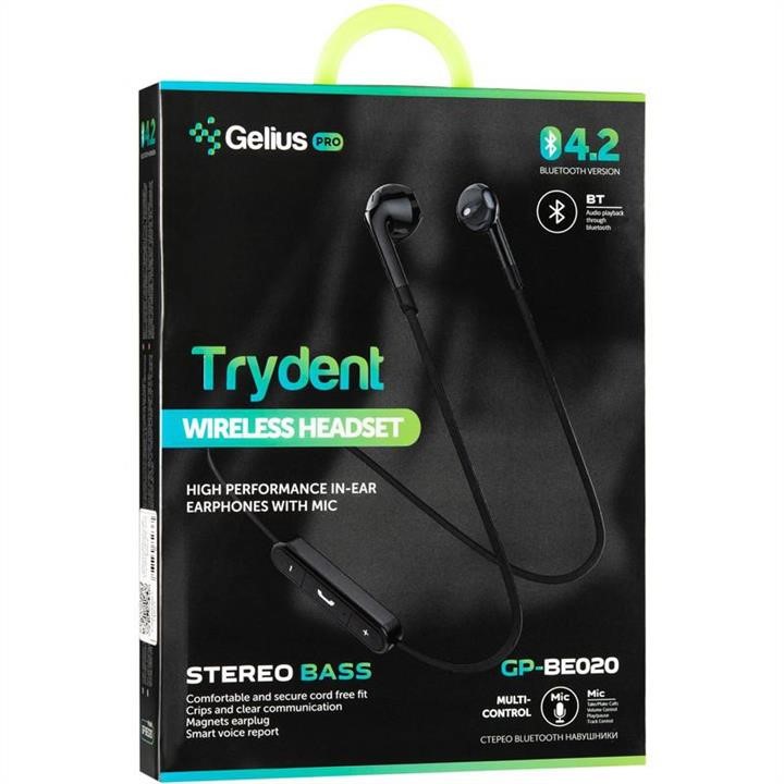Stereo Bluetooth Headset Gelius Pro Trydent GP-BE-020 Black Gelius 00000074823