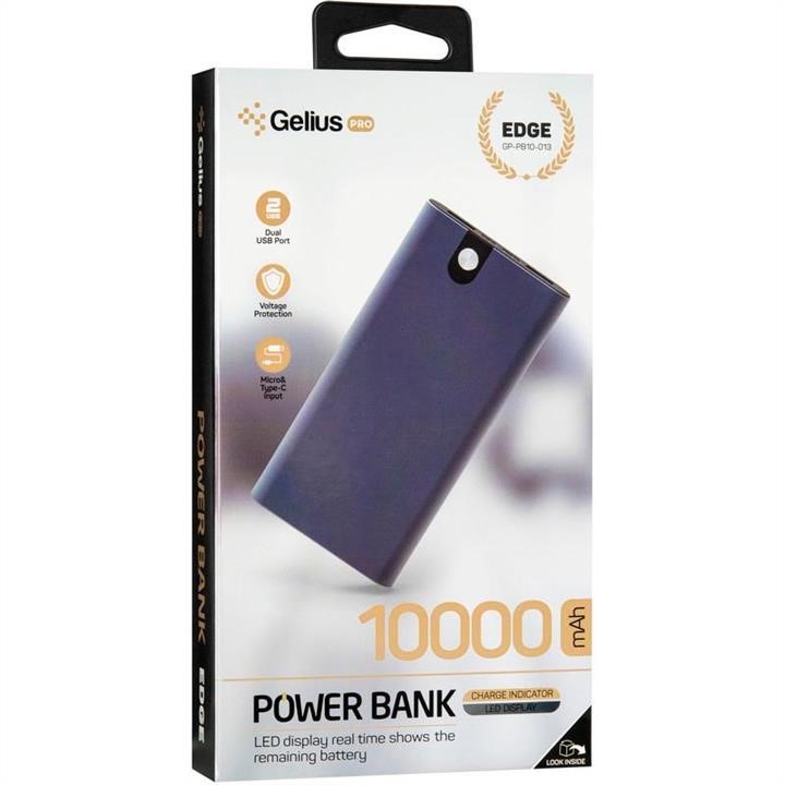 Додаткова батарея Gelius Pro Edge GP-PB10-013 10000mAh Grey (12 міс) Gelius 00000078996