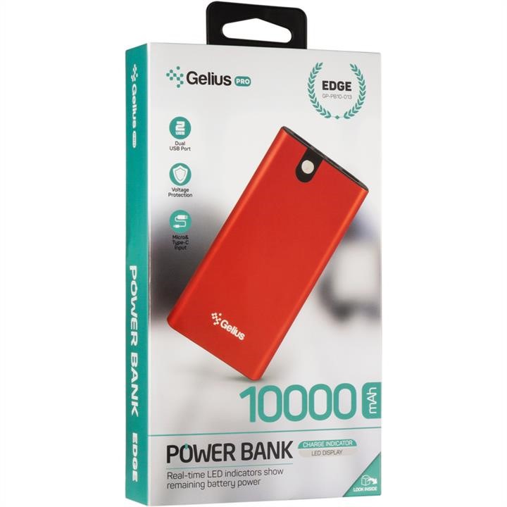 Gelius Додаткова батарея Gelius Pro Edge GP-PB10-013 10000mAh Red (12 міс) – ціна 599 UAH
