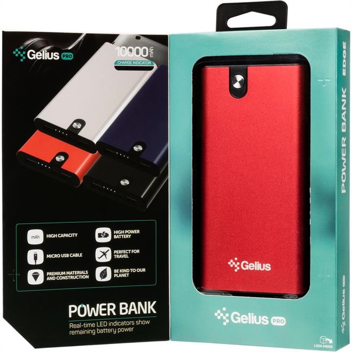 Додаткова батарея Gelius Pro Edge GP-PB10-013 10000mAh Red (12 міс) Gelius 00000078418