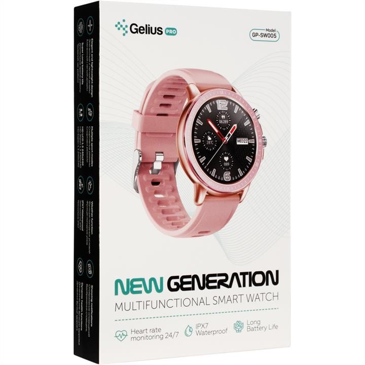 Gelius Smart Watch Gelius Pro GP-SW005 (IPX7) Pink&#x2F;Gold (12 міс) – ціна