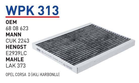 Wunder WP K313 Фільтр салону з активованим вугіллям WPK313: Приваблива ціна - Купити в Україні на EXIST.UA!