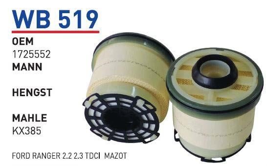 Wunder WB 519 Фільтр палива WB519: Приваблива ціна - Купити в Україні на EXIST.UA!