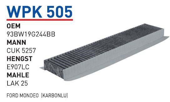 Wunder WP K505 Фільтр салону з активованим вугіллям WPK505: Купити в Україні - Добра ціна на EXIST.UA!