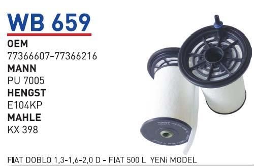 Wunder WB 659 Фільтр палива WB659: Приваблива ціна - Купити в Україні на EXIST.UA!