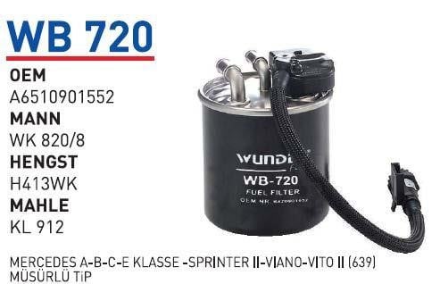 Wunder WB 720 Фільтр палива WB720: Купити в Україні - Добра ціна на EXIST.UA!