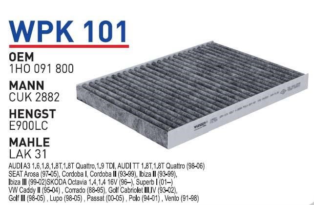 Wunder WPK 101 Фільтр салону з активованим вугіллям WPK101: Купити в Україні - Добра ціна на EXIST.UA!