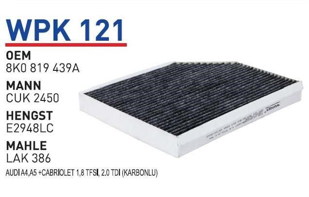 Wunder WPK 121 Фільтр салону з активованим вугіллям WPK121: Купити в Україні - Добра ціна на EXIST.UA!