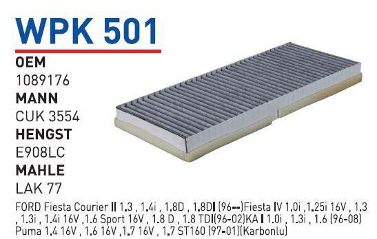Wunder WPK 501 Фільтр салону з активованим вугіллям WPK501: Купити в Україні - Добра ціна на EXIST.UA!