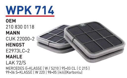 Wunder WPK 714 Фільтр салону з активованим вугіллям WPK714: Купити в Україні - Добра ціна на EXIST.UA!