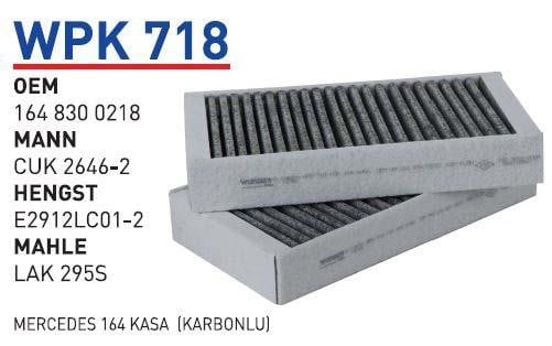 Wunder WPK 718 Фільтр салону з активованим вугіллям WPK718: Купити в Україні - Добра ціна на EXIST.UA!