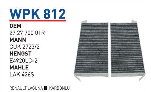 Wunder WPK 812 Фільтр салону з активованим вугіллям WPK812: Приваблива ціна - Купити в Україні на EXIST.UA!