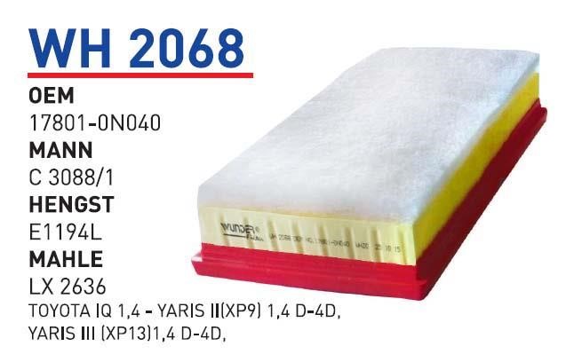 Wunder WH 2068 Повітряний фільтр WH2068: Купити в Україні - Добра ціна на EXIST.UA!
